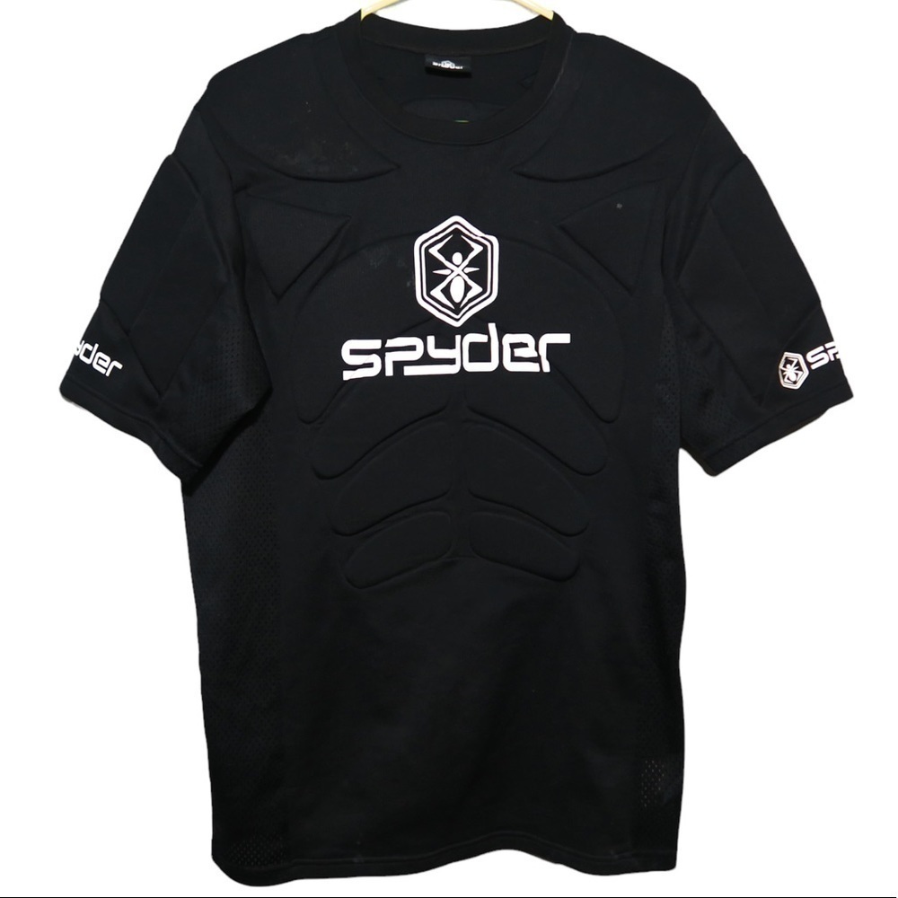 Spyder Black Racing Shirt Short Sleeve‎ Padded Professional Sports Medium Large